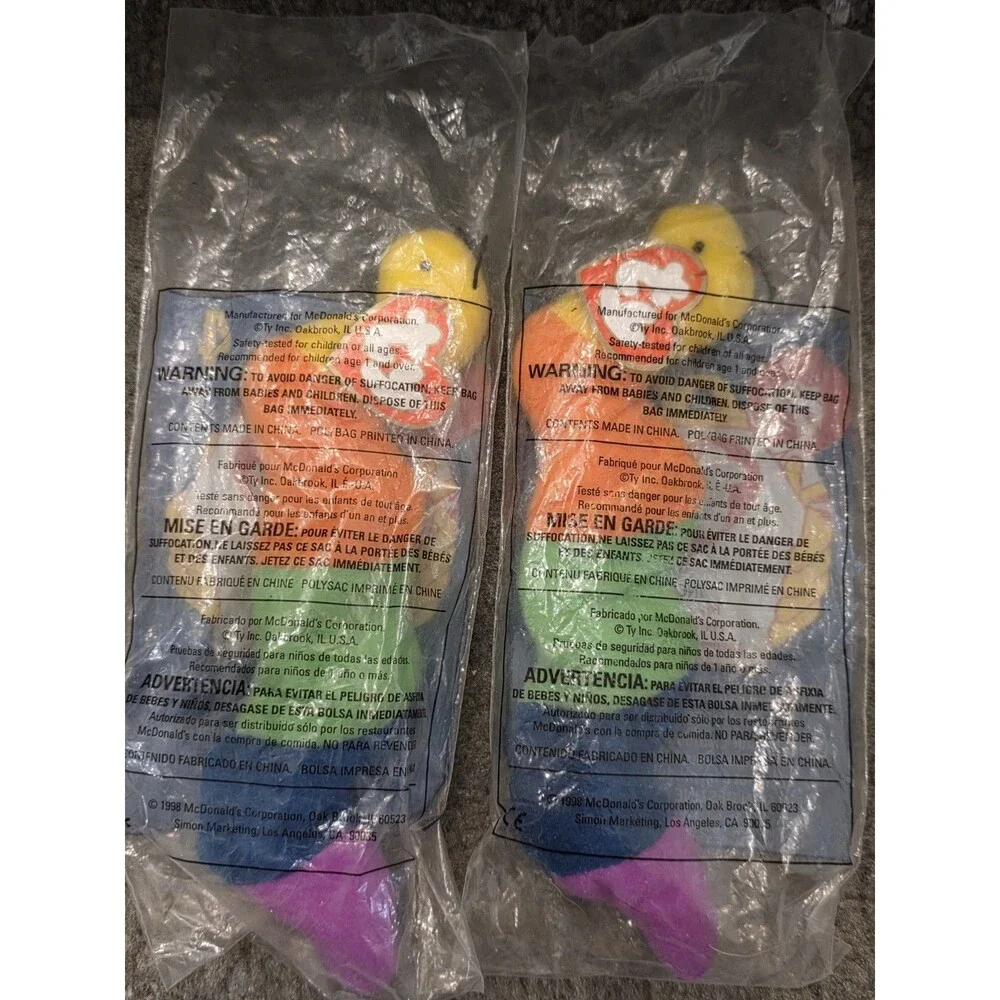 Ty Beanie Baby Inch 1998 McDonalds Happy Meal Sealed Bag